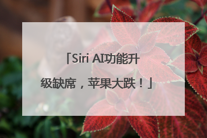 Siri AI功能升级缺席，苹果大跌！
